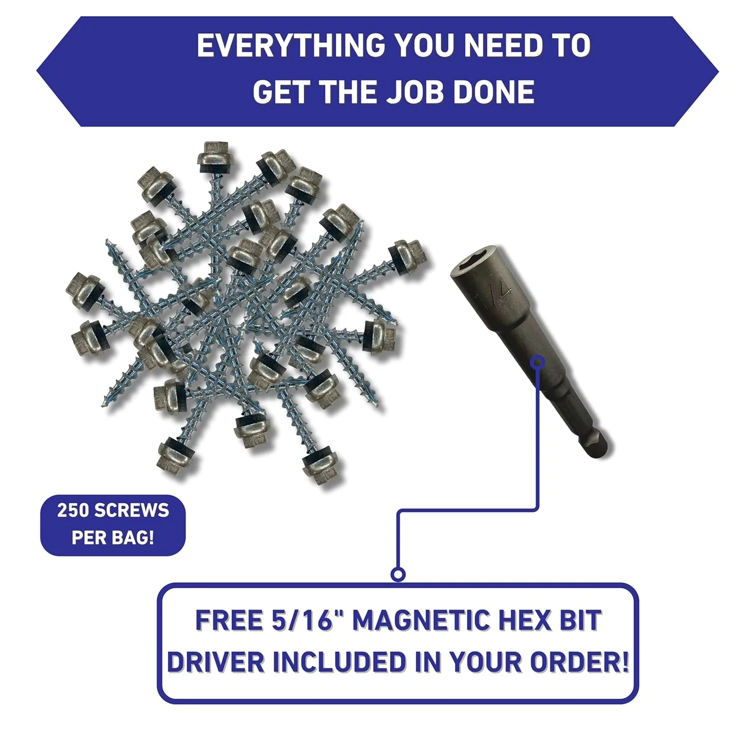 #12 x 2" ZXL Dome Cap Metal Roofing Screws (Metal-to-Wood) - Image 20