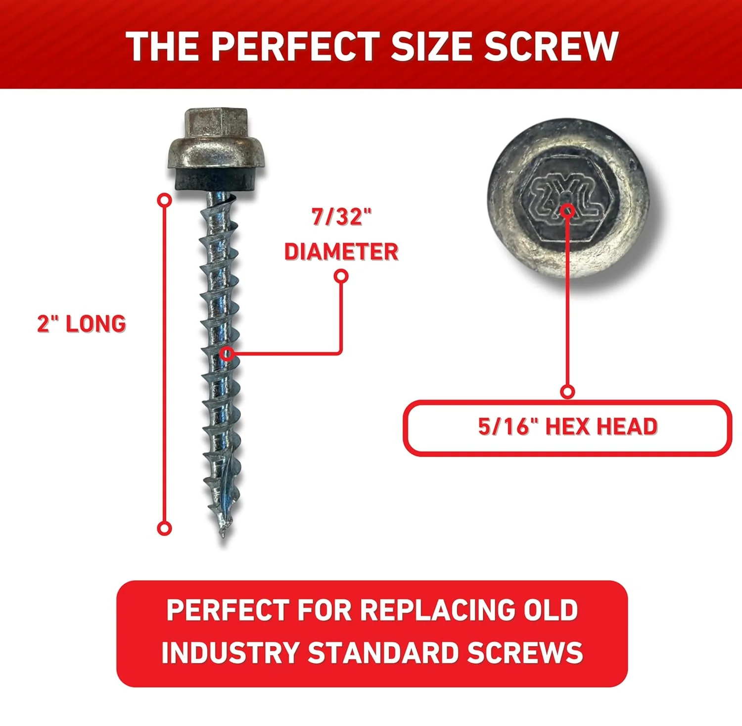 #12 x 2" ZXL Dome Cap Metal Roofing Screws (Metal-to-Wood) - Image 21