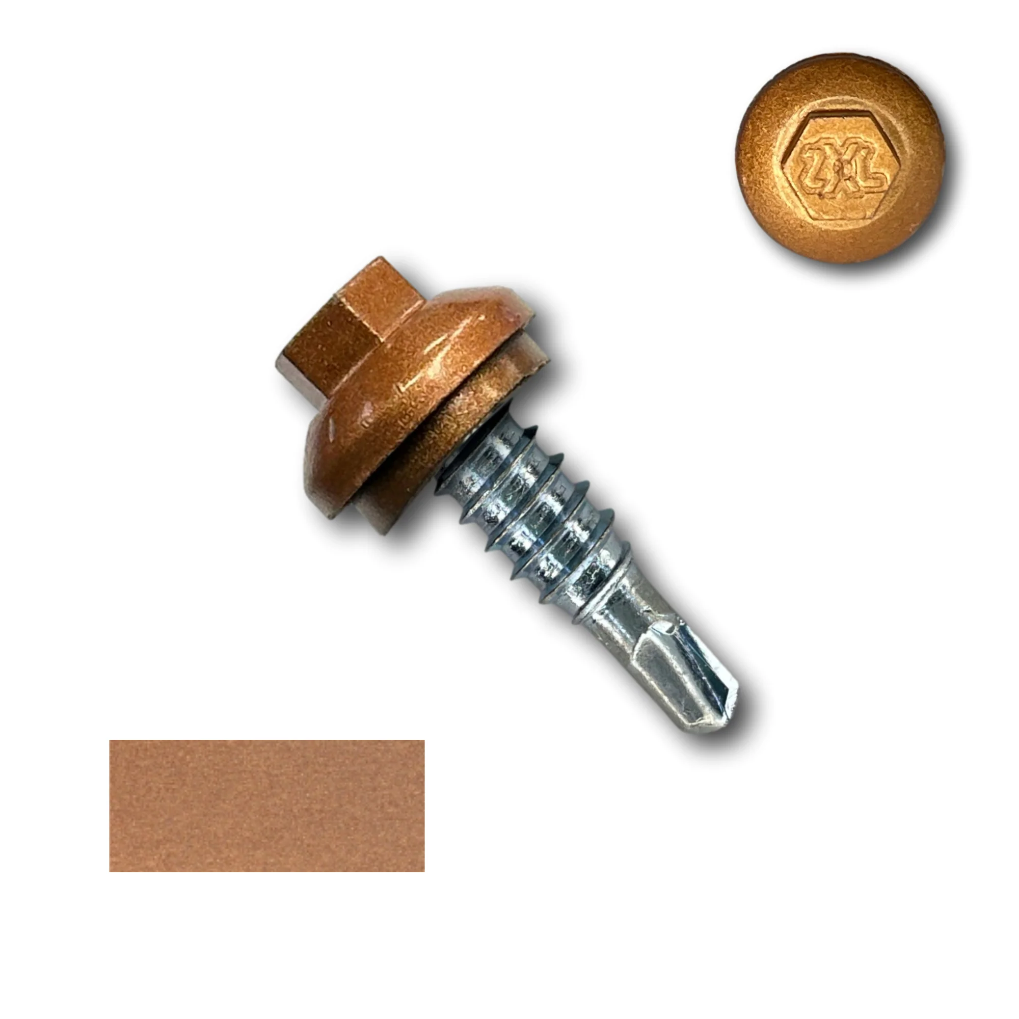 #14 x 7/8" ZXL Dome Cap Stitch Lap Metal Building Screws - Image 17