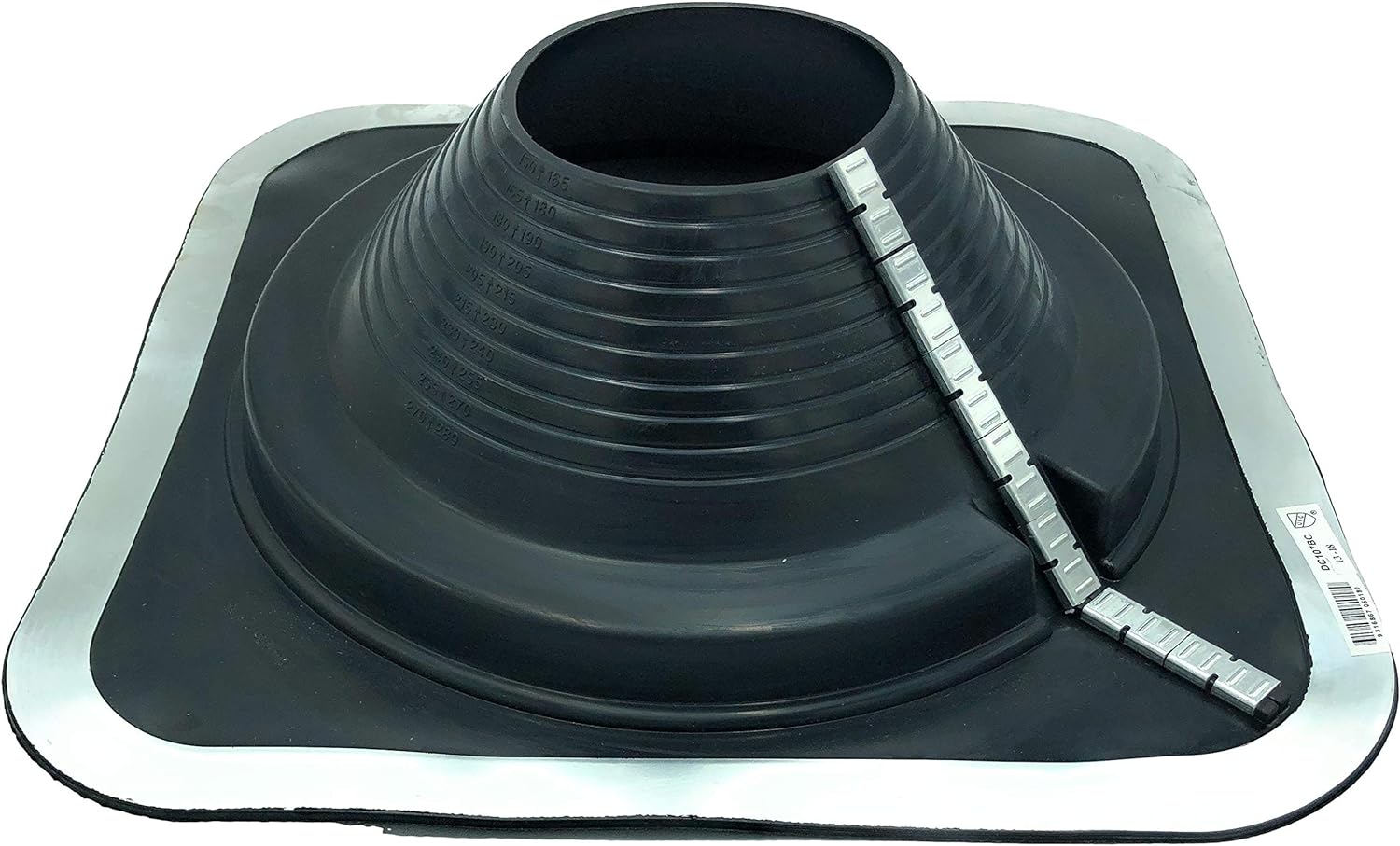 Dektite Black EPDM Zipper Combo Square Base - Retrofit Metal Roofing Pipe Flashing Boots - Image 7