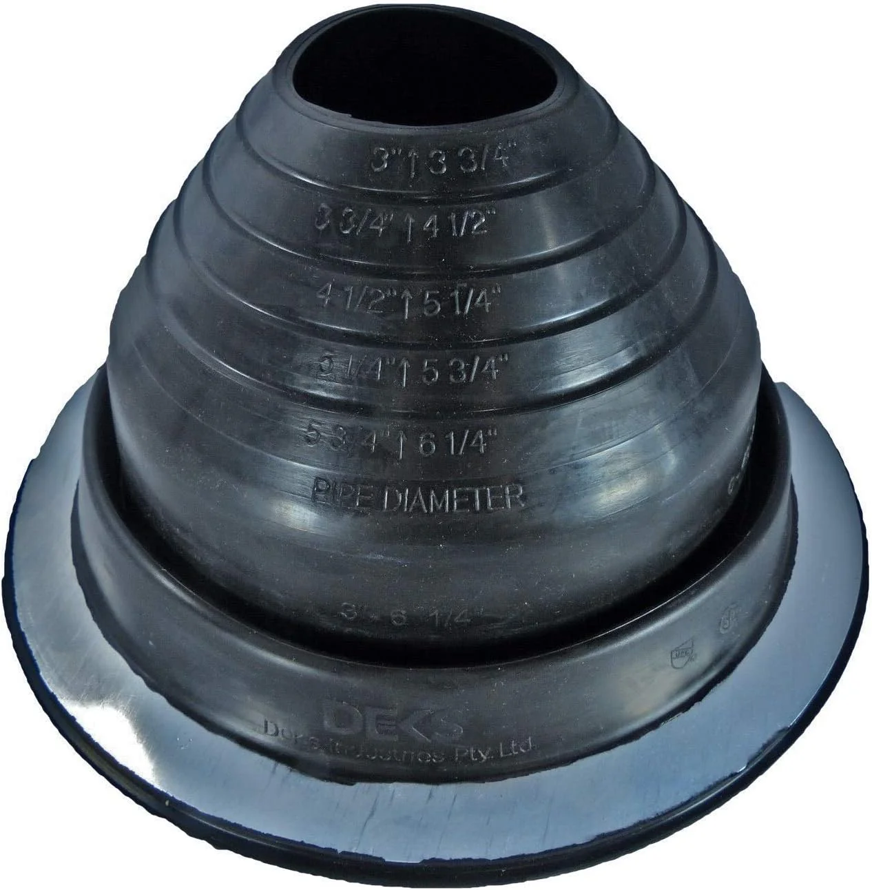 Dektite Black EPDM Round Base  - Metal Roofing Pipe Flashing Boots - Image 5