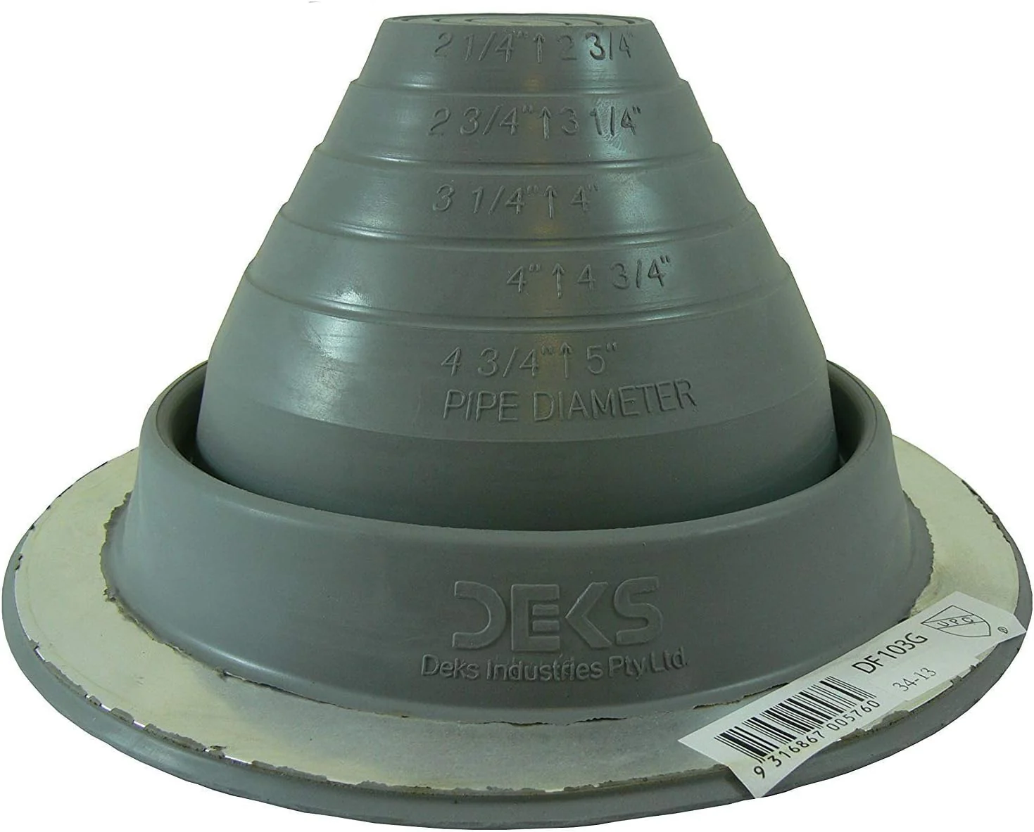 Dektite Gray EPDM Round Base  - Metal Roofing Pipe Flashing Boots - Image 4