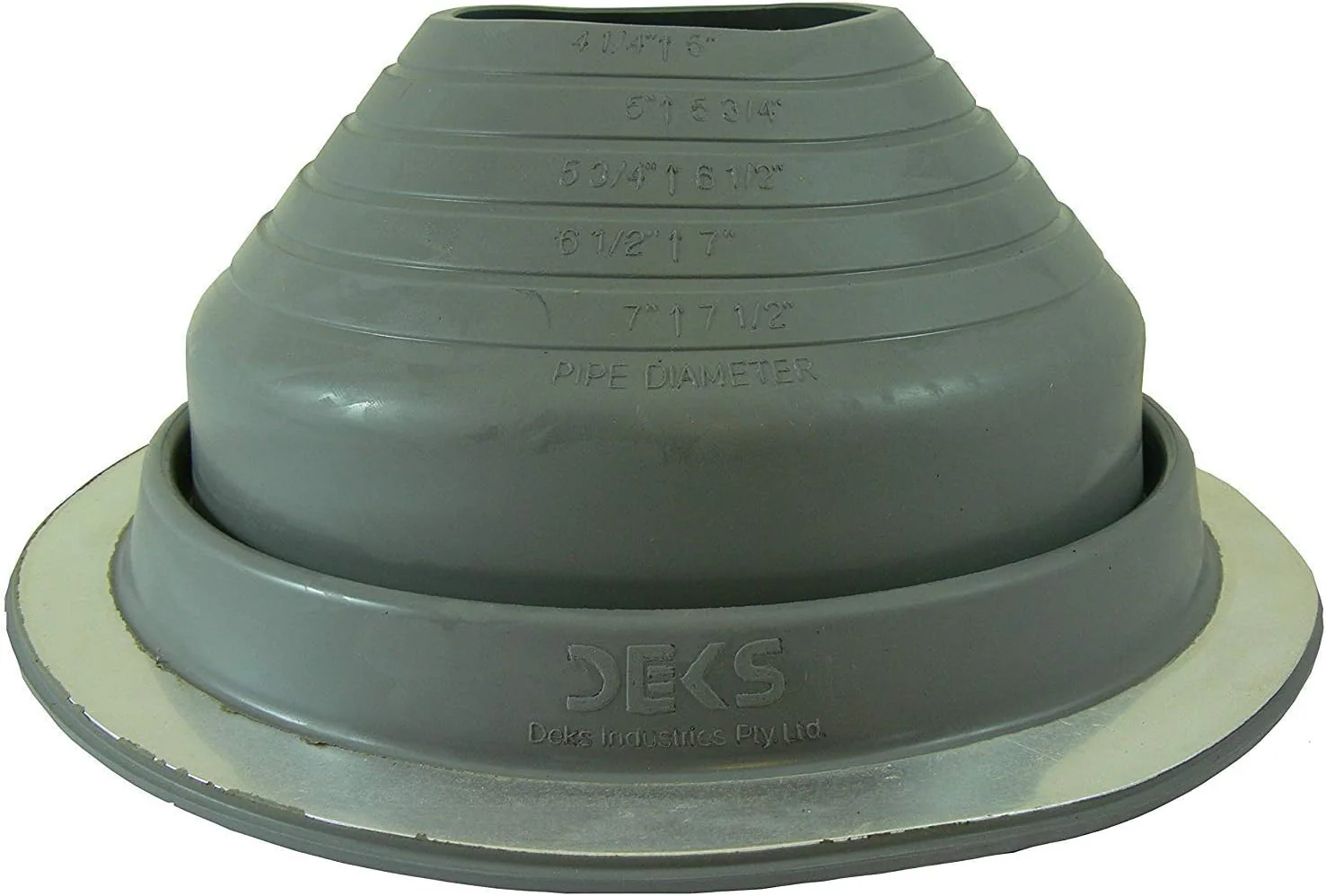Dektite Gray EPDM Round Base  - Metal Roofing Pipe Flashing Boots - Image 6