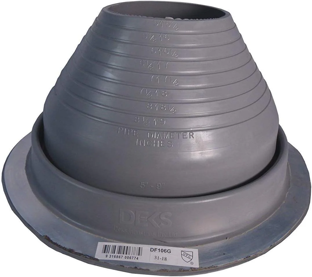 Dektite Gray EPDM Round Base  - Metal Roofing Pipe Flashing Boots - Image 7