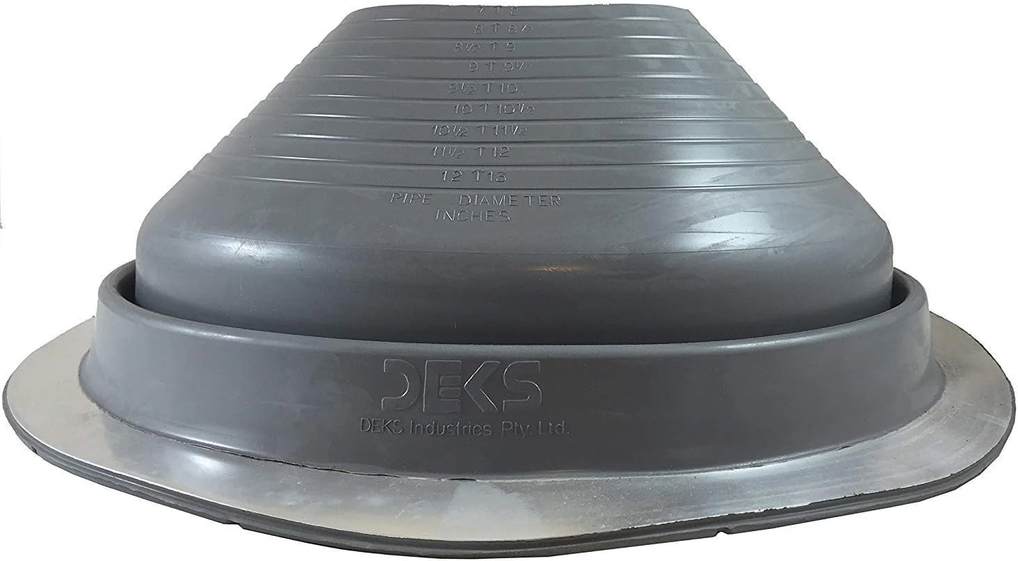 Dektite Gray EPDM Round Base  - Metal Roofing Pipe Flashing Boots - Image 9