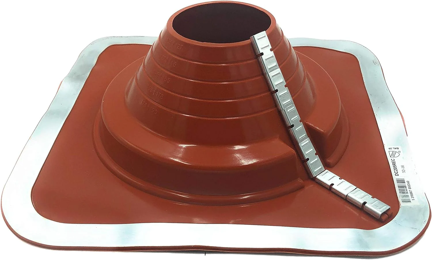 Dektite Red High Temp Silicone Zipper Combo Square Base  - Retrofit Metal Roofing Pipe Flashing Boots - Image 5