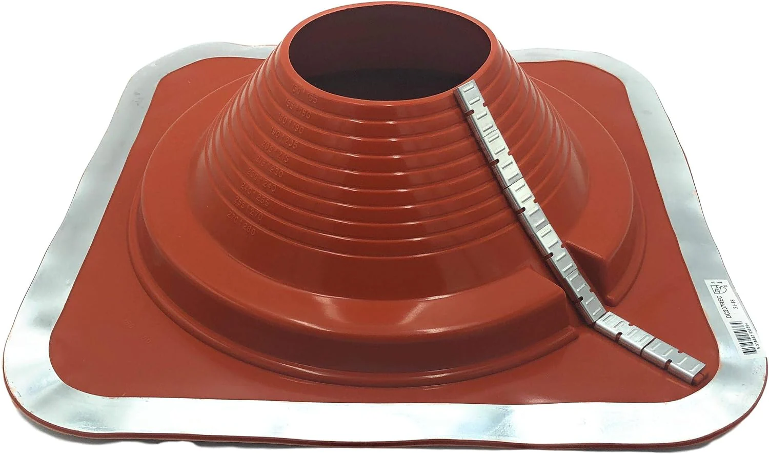 Dektite Red High Temp Silicone Zipper Combo Square Base  - Retrofit Metal Roofing Pipe Flashing Boots - Image 7