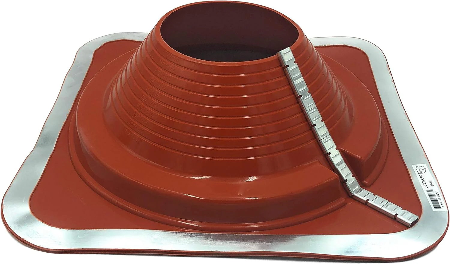 Dektite Red High Temp Silicone Zipper Combo Square Base  - Retrofit Metal Roofing Pipe Flashing Boots - Image 8