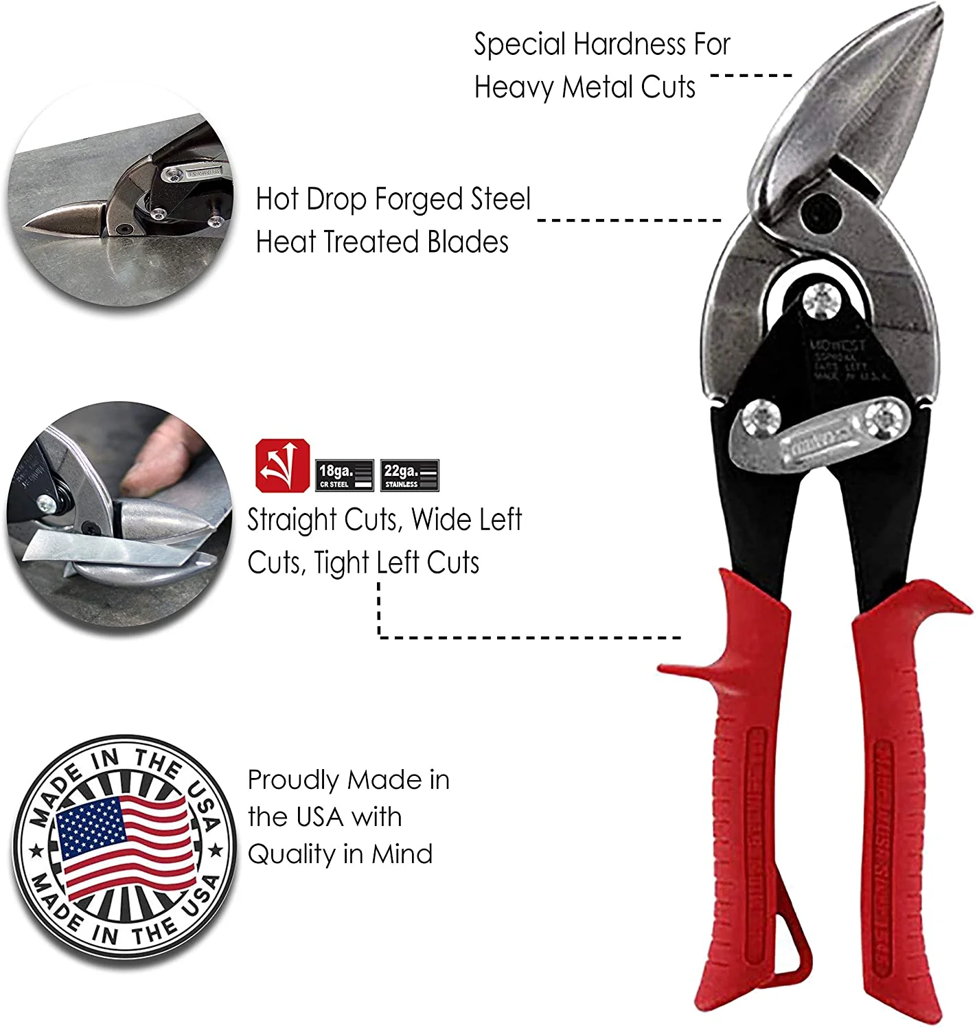 Midwest Aviation Tin Snips - Offset Tin Cutting Shears - Image 4